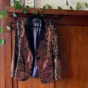 ✨ASOS Black and Gold Sequin Blazer